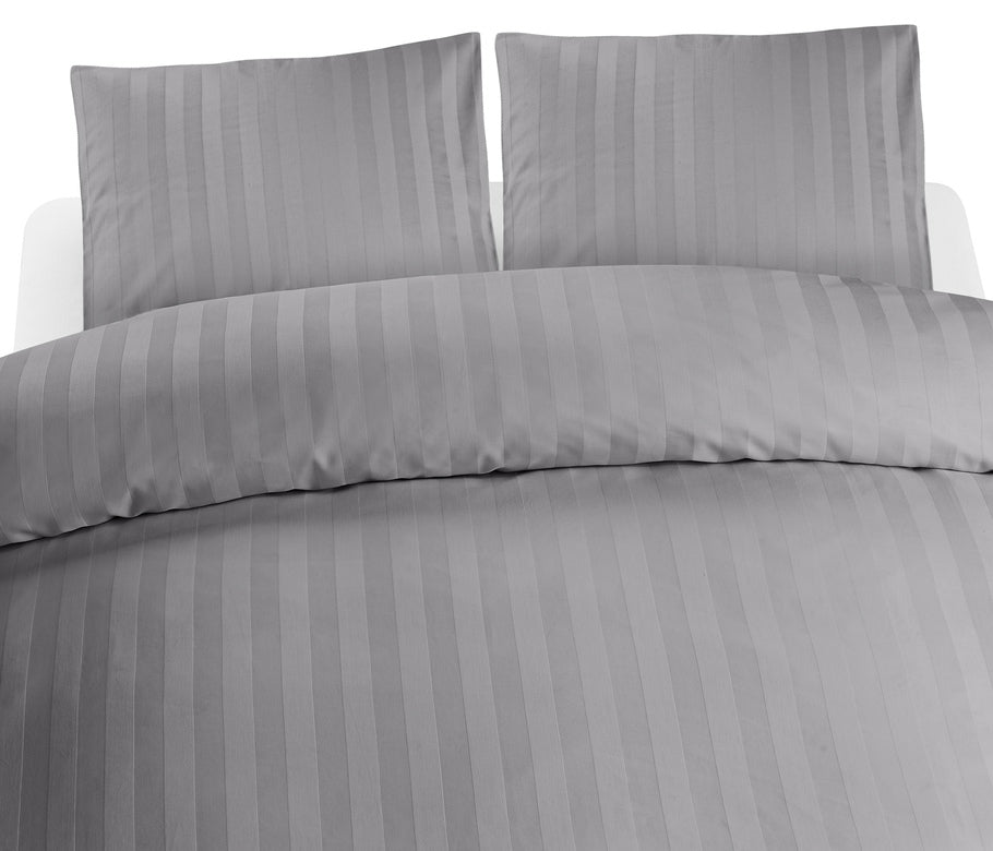 Borganäs 3-Dels Set Satin Ljusgrå Dubbel