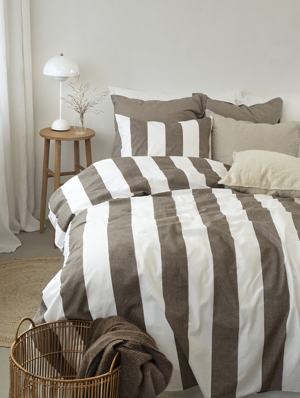 2-Dels Set Block Stripe Brun