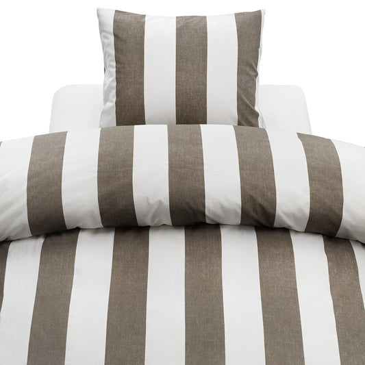 Borganäs 2-Dels Set Block Stripe Brun