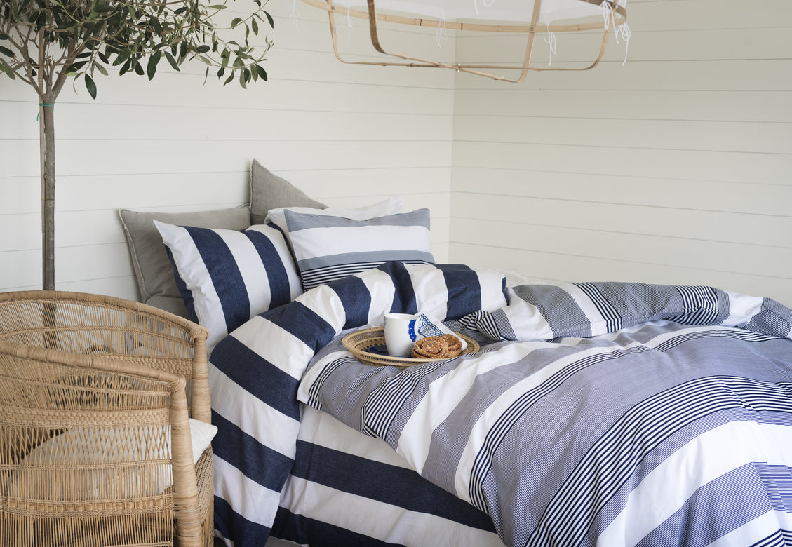3-Dels Set Block Stripe Blå Dubbel