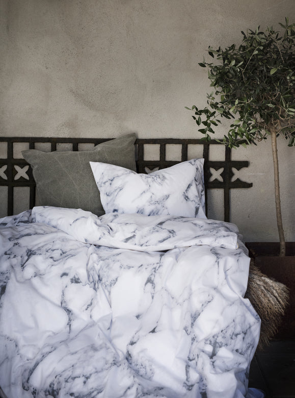 Borganäs 3-Dels Set Marmor Vit Dubbel