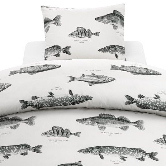 Borganäs 2-Dels Set Fiske Vit/Svart