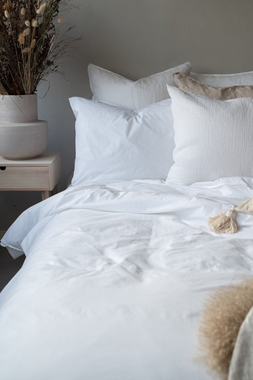 Borganäs 3-Dels Set Percale Vit Dubbel