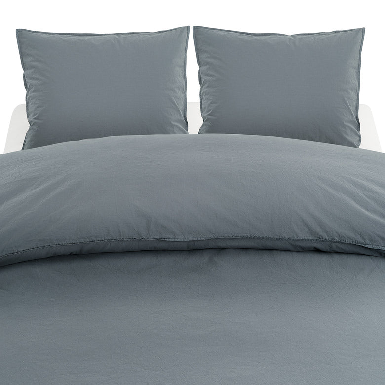 Borganäs 3-Dels Set Percale Blå Dubbel