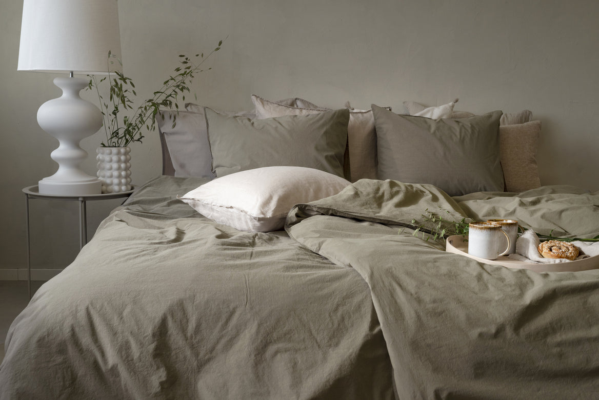 Borganäs 3-Dels Set Percale Grön Dubbel