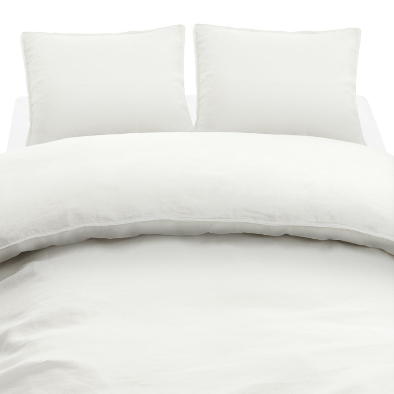 Borganäs 3-Dels Set Linne Vit Dubbel