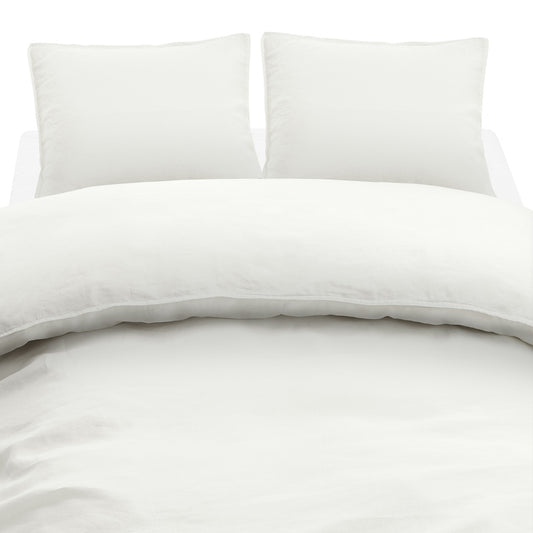 Borganäs 3-Dels Set Linne Vit Dubbel