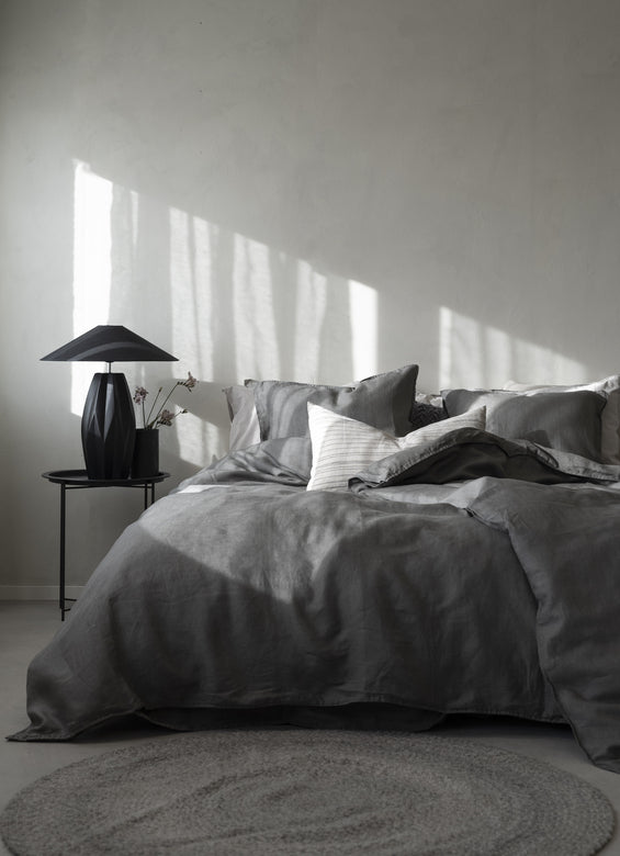 Borganäs 3-Dels Set Linne Grå Dubbel