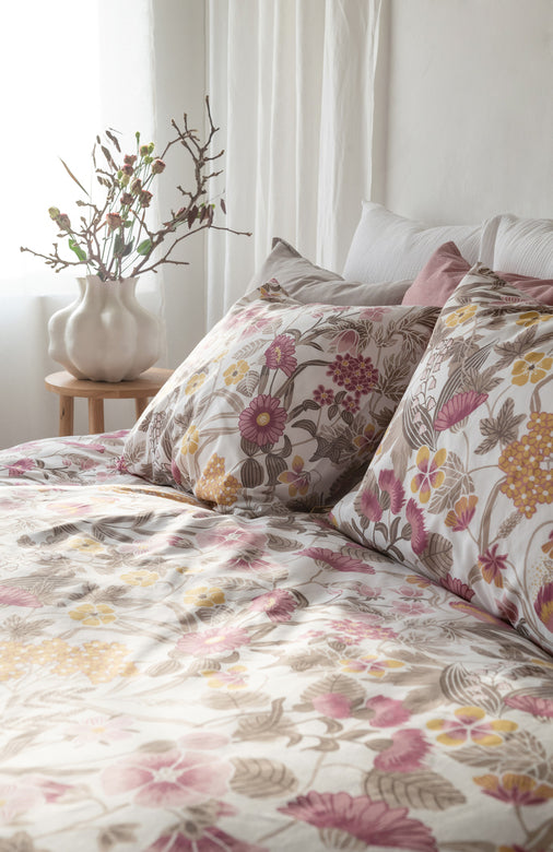 Borganäs 2-Dels Set Blombacken Rosa