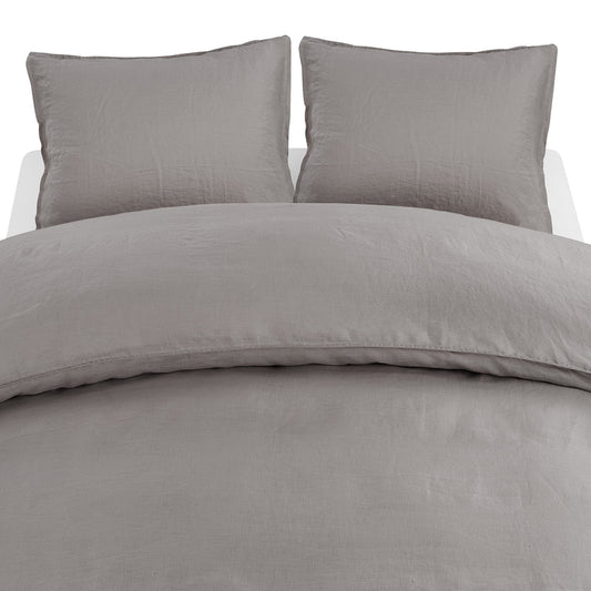 Borganäs 3-Dels Set Linne Grå Dubbel